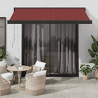 Automatic retractable awning 300x250 cm burgundy