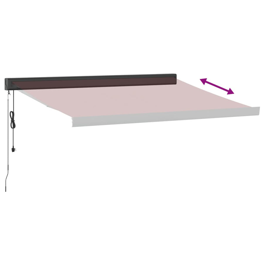 Luifel automatisch uittrekbaar 350x250 cm bordeauxrood