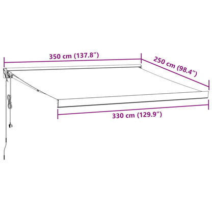 Luifel automatisch uittrekbaar 350x250 cm bordeauxrood