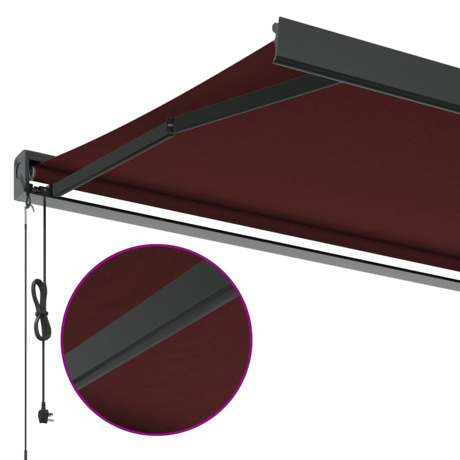 Luifel automatisch uittrekbaar 400x300 cm bordeauxrood