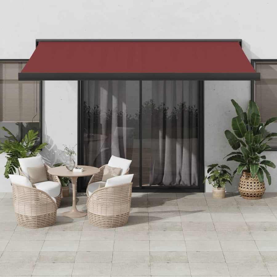Luifel automatisch uittrekbaar 400x300 cm bordeauxrood