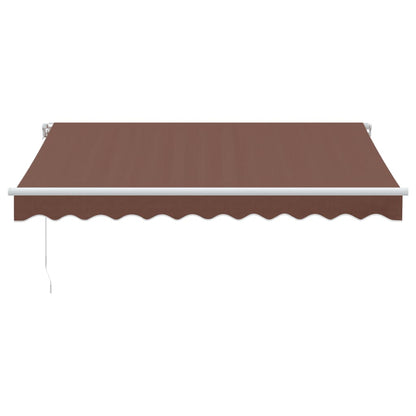 Luifel handmatig uittrekbaar met LED's 300x250 cm bruin