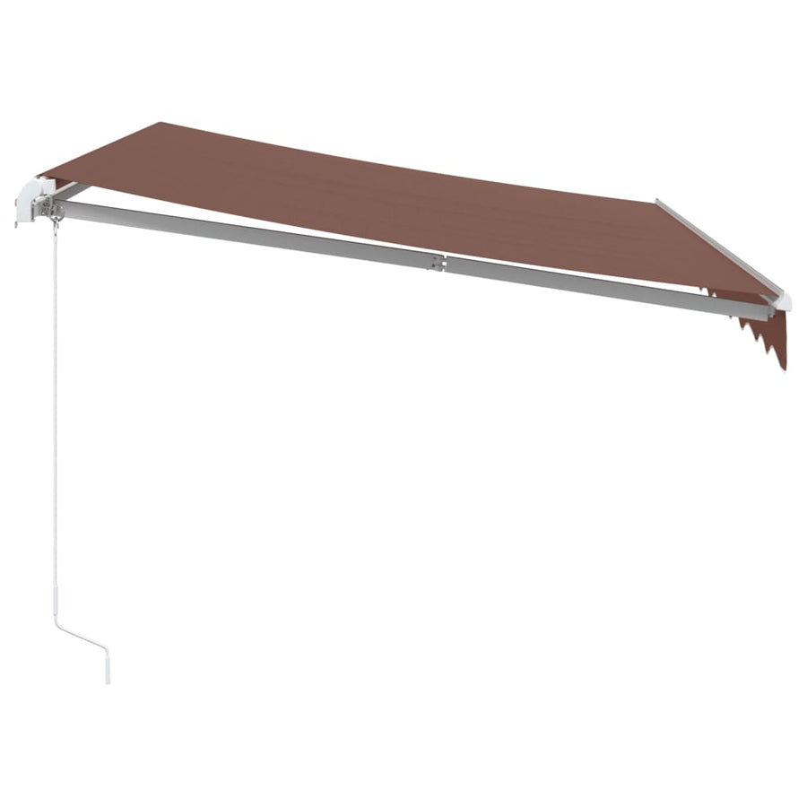 Luifel handmatig uittrekbaar met LED's 300x250 cm bruin