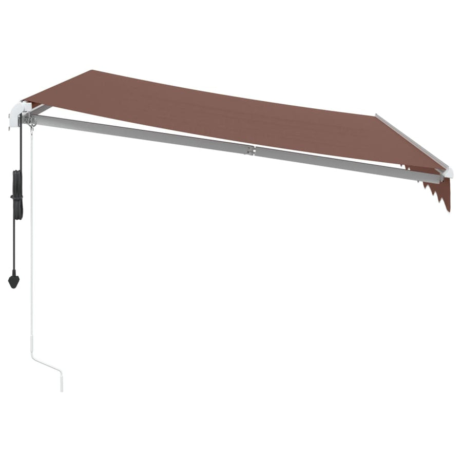 Luifel automatisch uittrekbaar met LED 300x250 cm bruin
