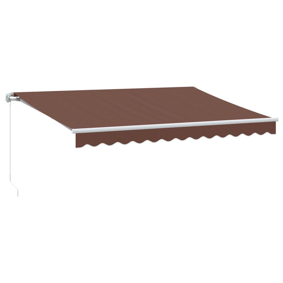 Luifel handmatig uittrekbaar met LED 350x250 cm bruin