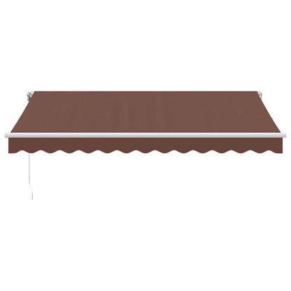 Luifel handmatig uittrekbaar met LED 350x250 cm bruin