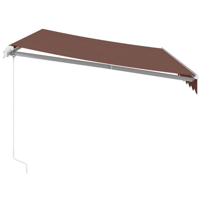 Luifel handmatig uittrekbaar met LED 350x250 cm bruin