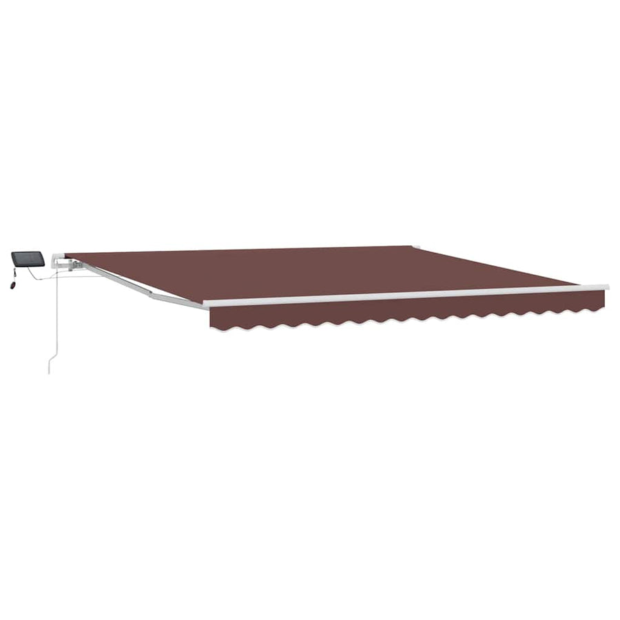Luifel Handmatig Uittrekbaar Met Led Bruin 400 x 300 cm