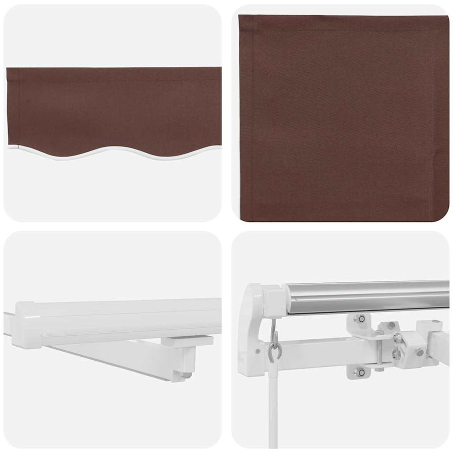 Luifel Handmatig Uittrekbaar Met Led Bruin 400 x 300 cm