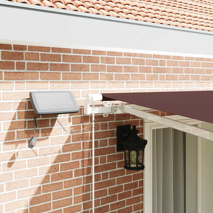 Luifel Handmatig Uittrekbaar Met Led Bruin 400 x 300 cm