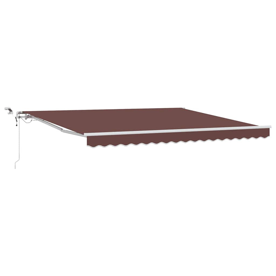 Luifel automatisch uittrekbaar met LED 400x300 cm bruin