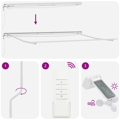 Luifel automatisch uittrekbaar met LED 400x300 cm bruin