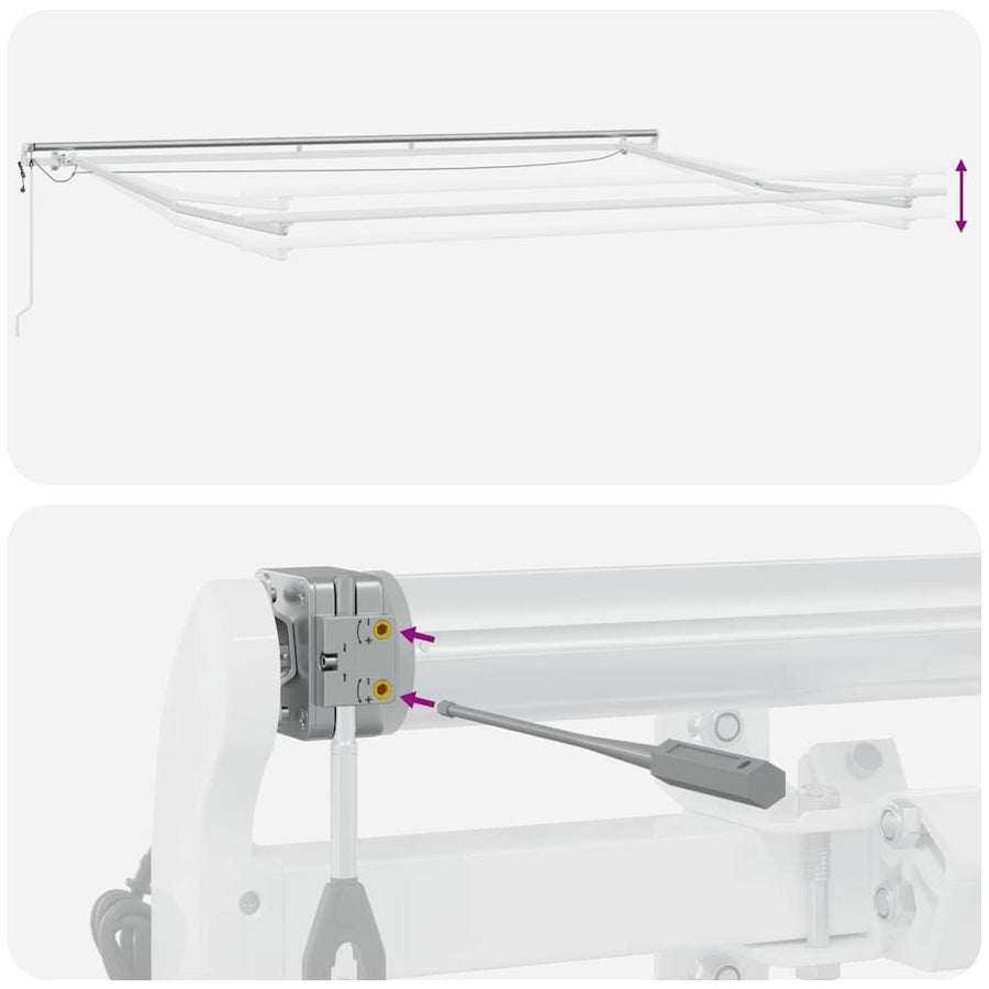 Luifel automatisch uittrekbaar met LED 400x300 cm bruin