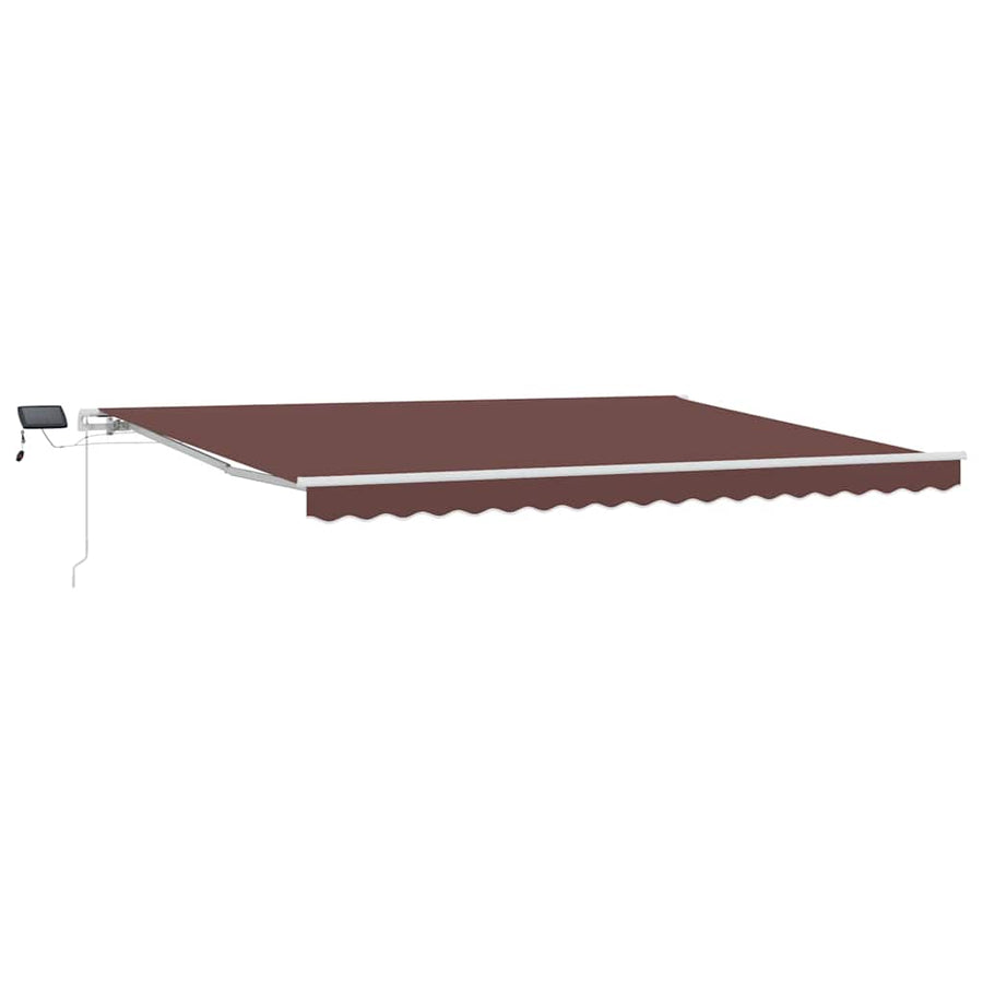 Luifel handmatig uittrekbaar met LED 450x300 cm bruin