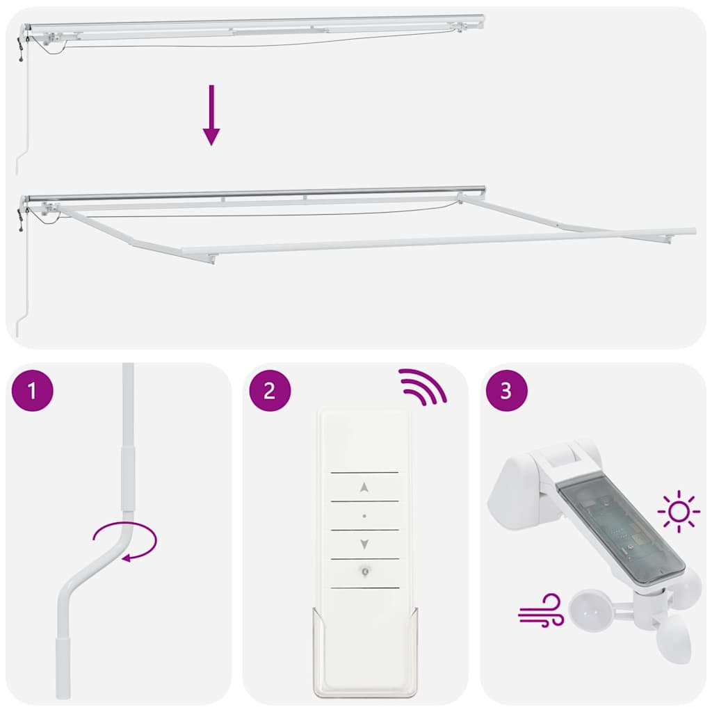 Luifel automatisch uittrekbaar met LED 450x300 cm bruin