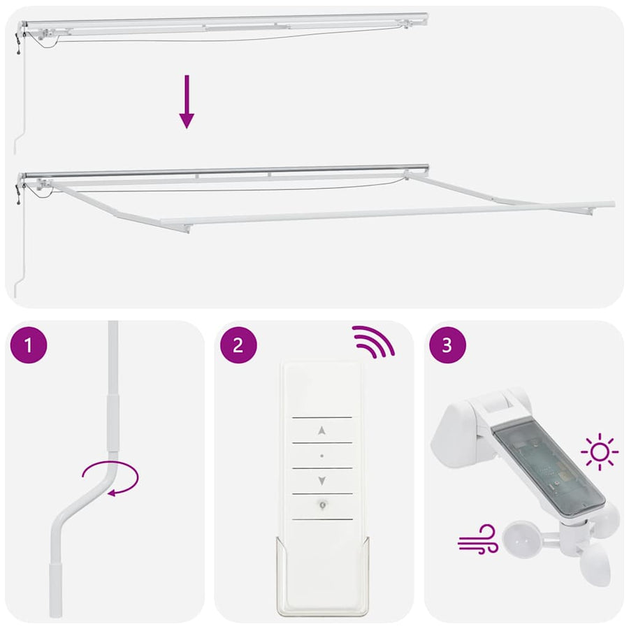 Luifel automatisch uittrekbaar met LED 450x300 cm bruin