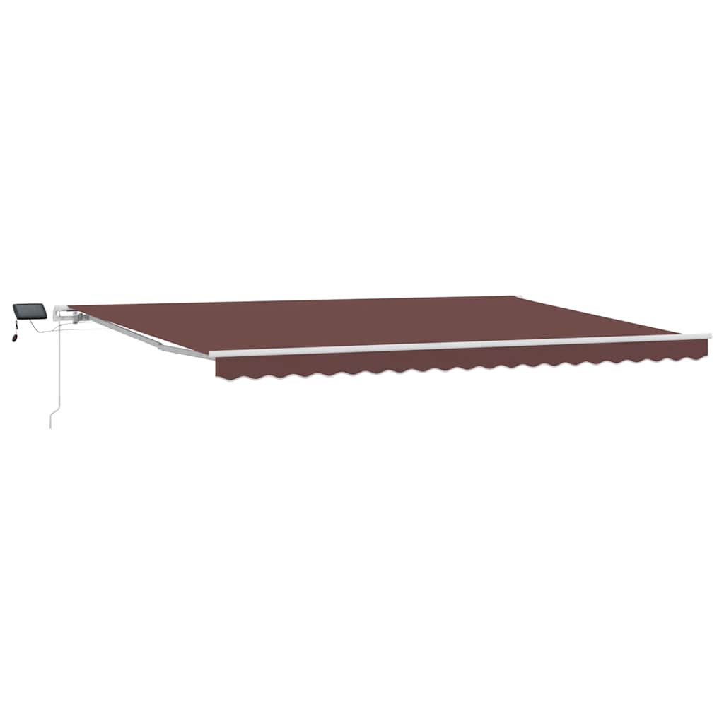Luifel handmatig uittrekbaar met LED 500x300 cm bruin