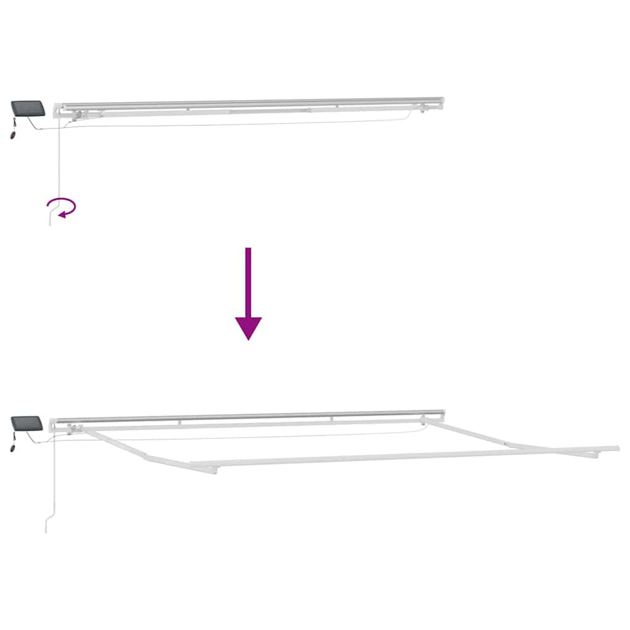 Luifel handmatig uittrekbaar met LED 500x300 cm bruin