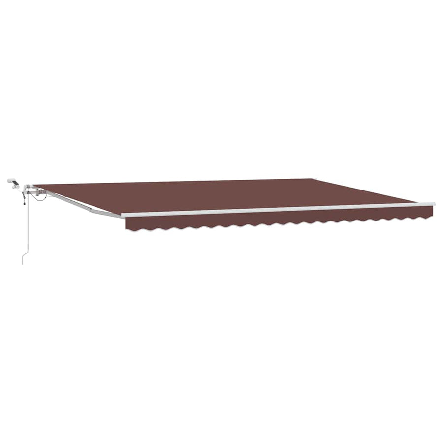 Luifel automatisch uittrekbaar met LED 500x300 cm bruin
