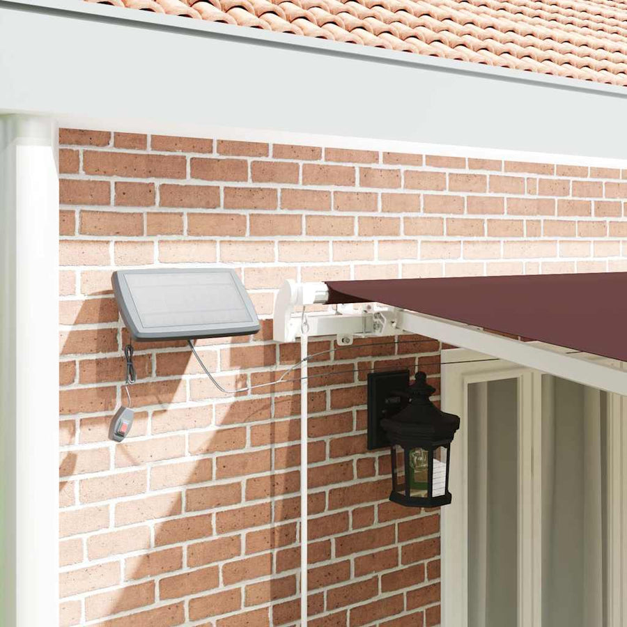 Luifel handmatig uittrekbaar met LED 600x300 cm bruin
