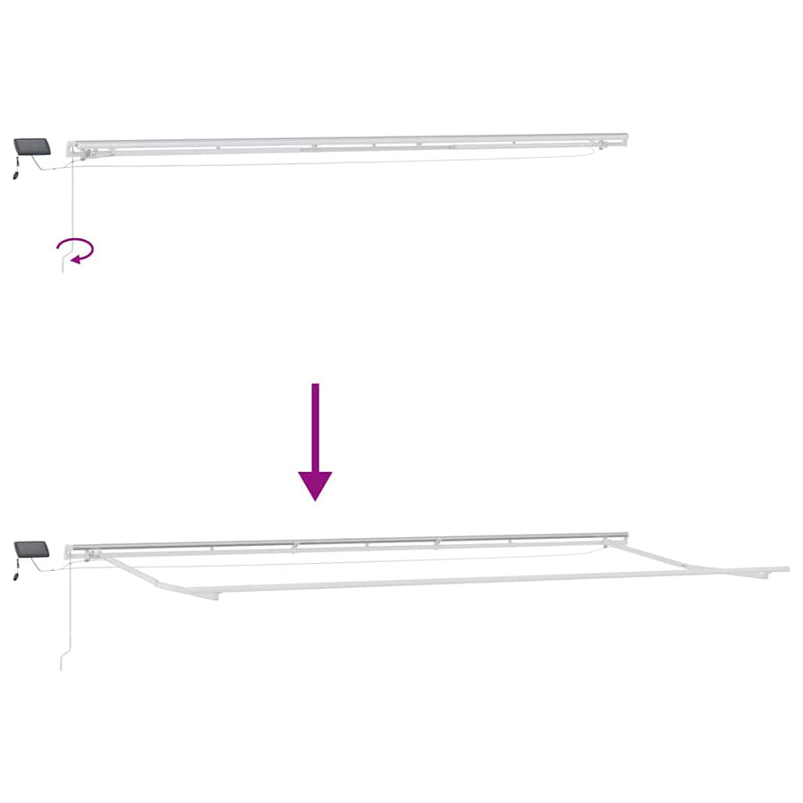 Luifel handmatig uittrekbaar met LED 600x300 cm bruin