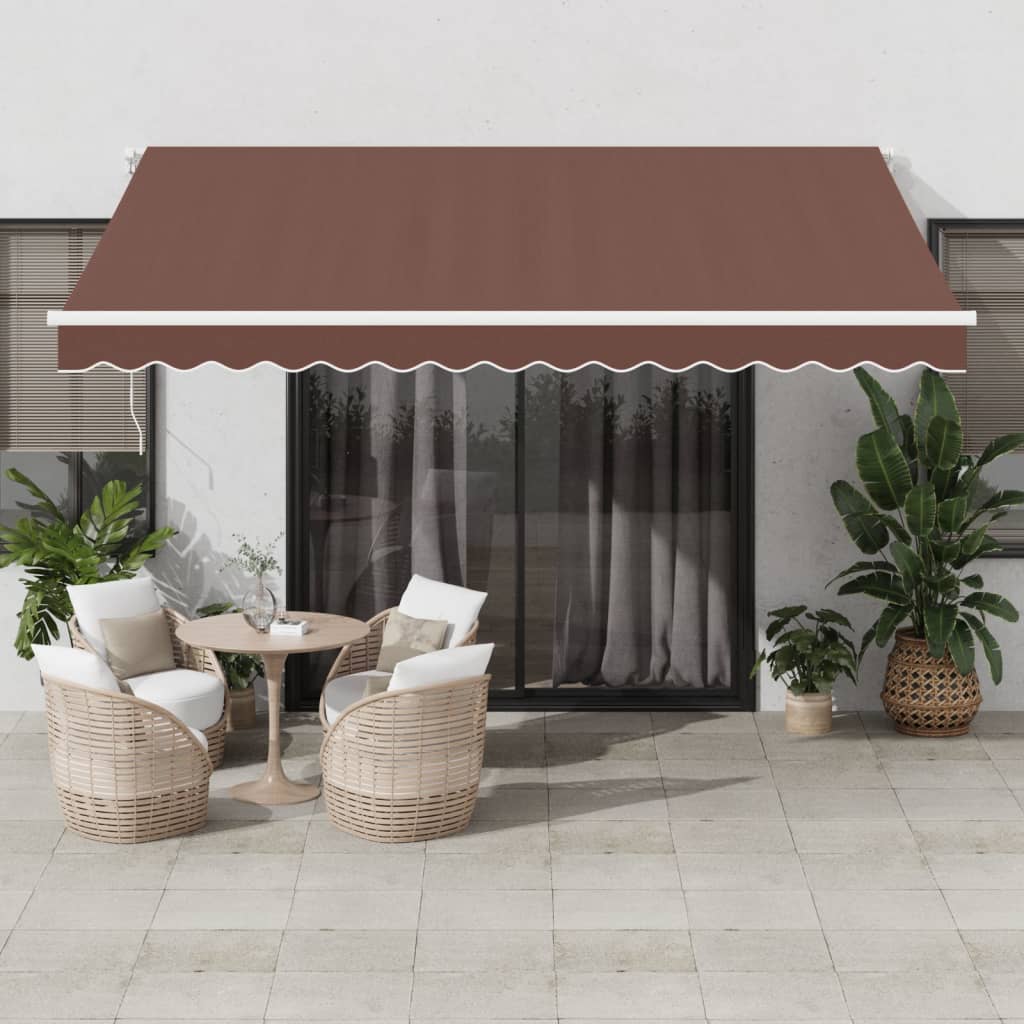 Luifel handmatig uittrekbaar 400x350 cm bruin