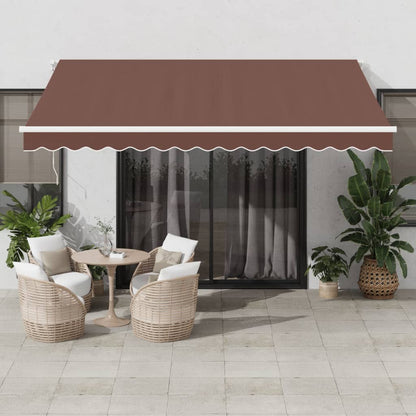 Luifel handmatig uittrekbaar 400x350 cm bruin