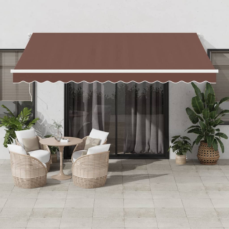 Luifel handmatig uittrekbaar 400x350 cm bruin