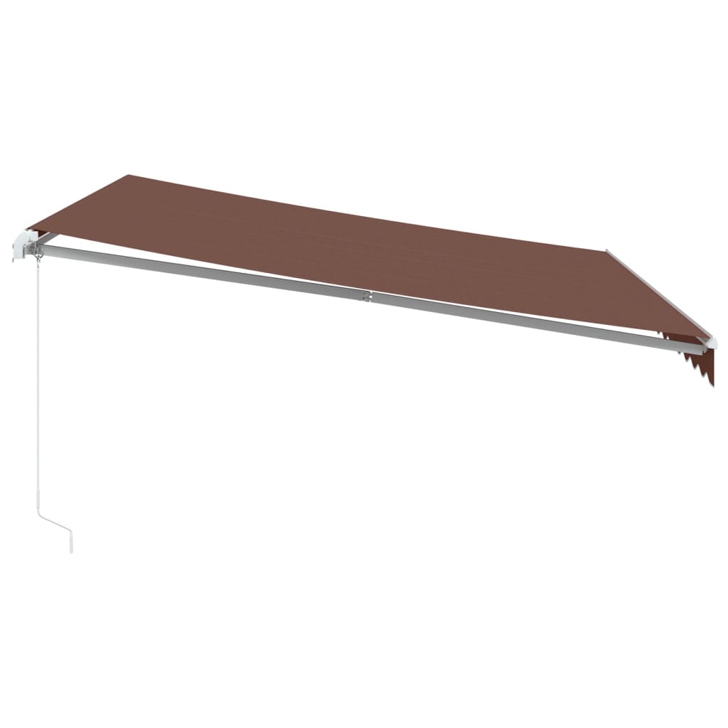 Luifel handmatig uittrekbaar met LED 400x350 cm bruin
