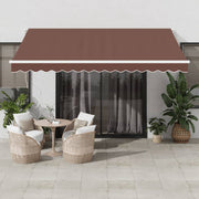 Luifel 400x350 cm bruin LED handmatig