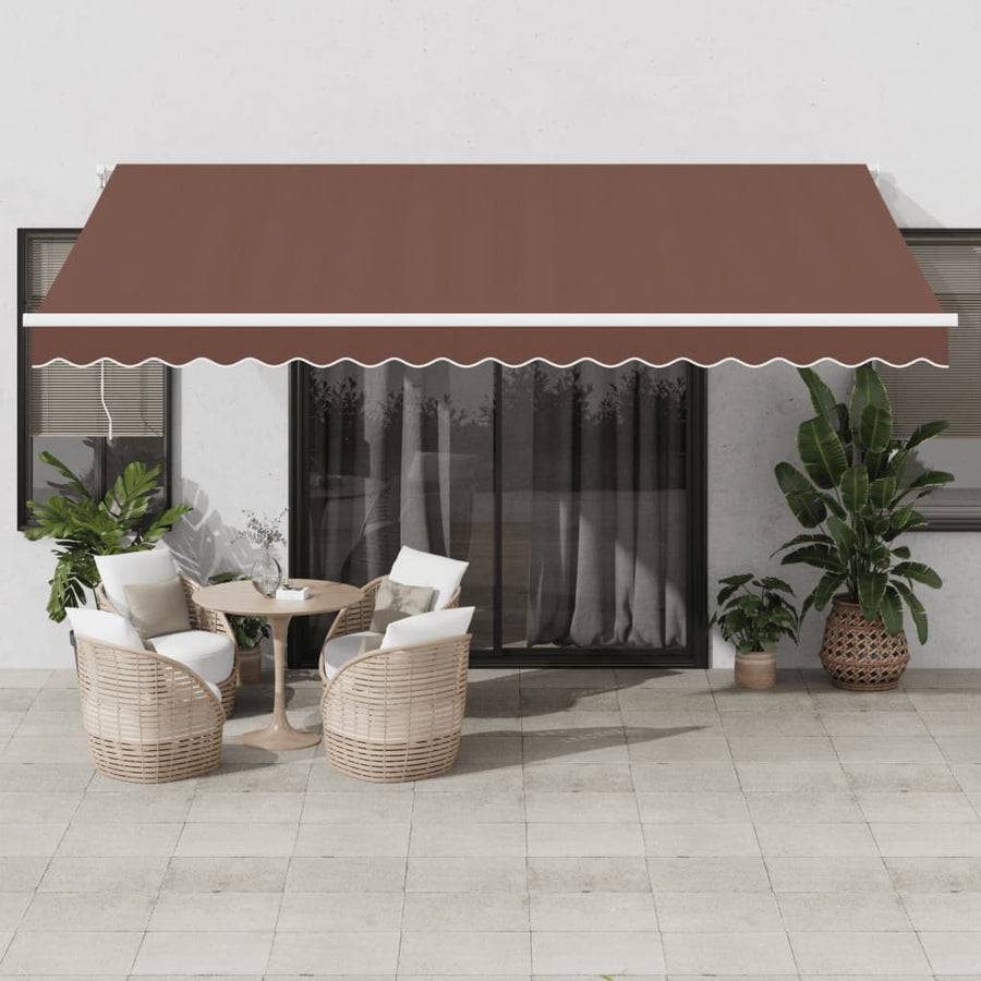 Luifel automatisch uittrekbaar met LED 450x350 cm bruin