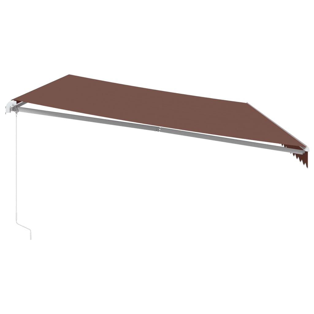 Luifel Handmatig Uittrekbaar Met Led Bruin 600 x 350 cm