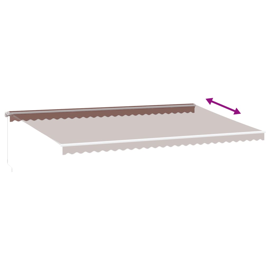Luifel Handmatig Uittrekbaar Met Led Bruin 600 x 350 cm