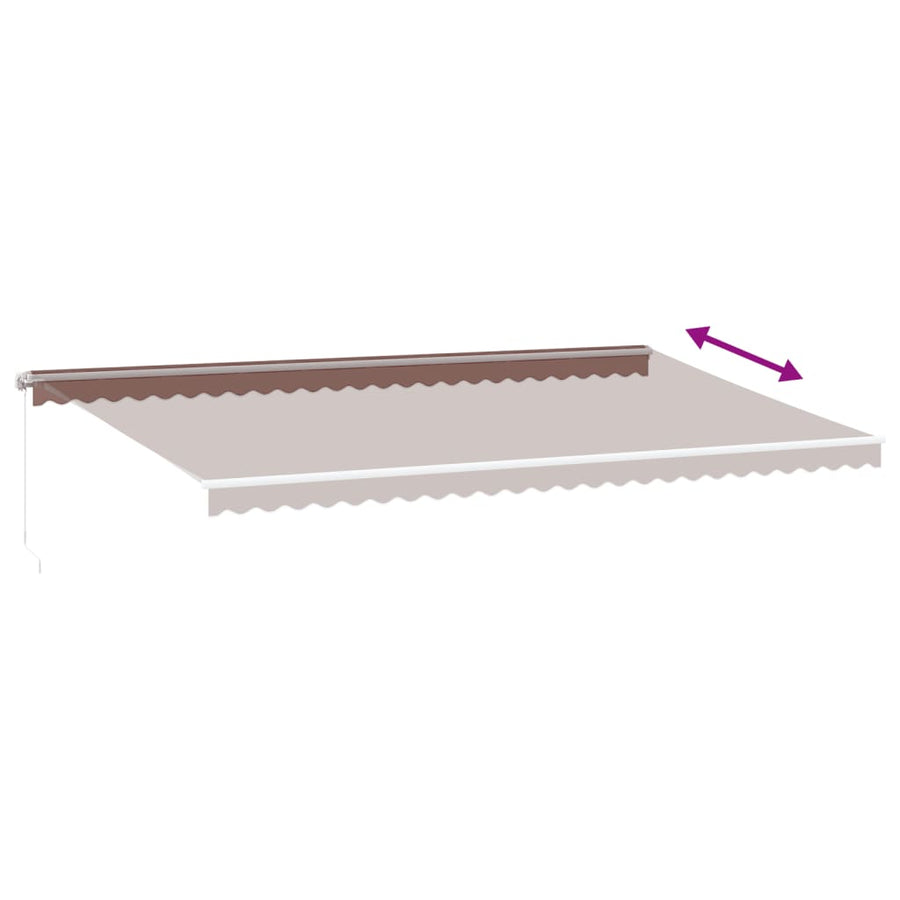 Luifel Handmatig Uittrekbaar Met Led Bruin 600 x 350 cm