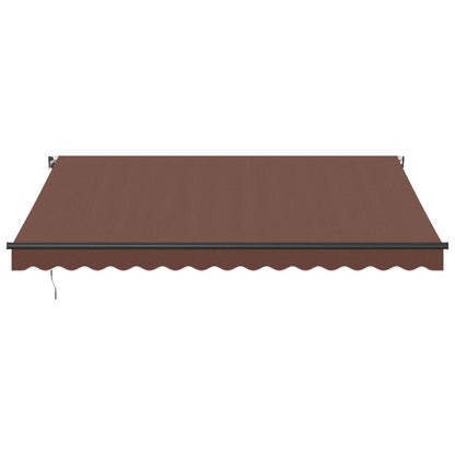 Luifel handmatig uittrekbaar met LED's 400x350 cm bruin