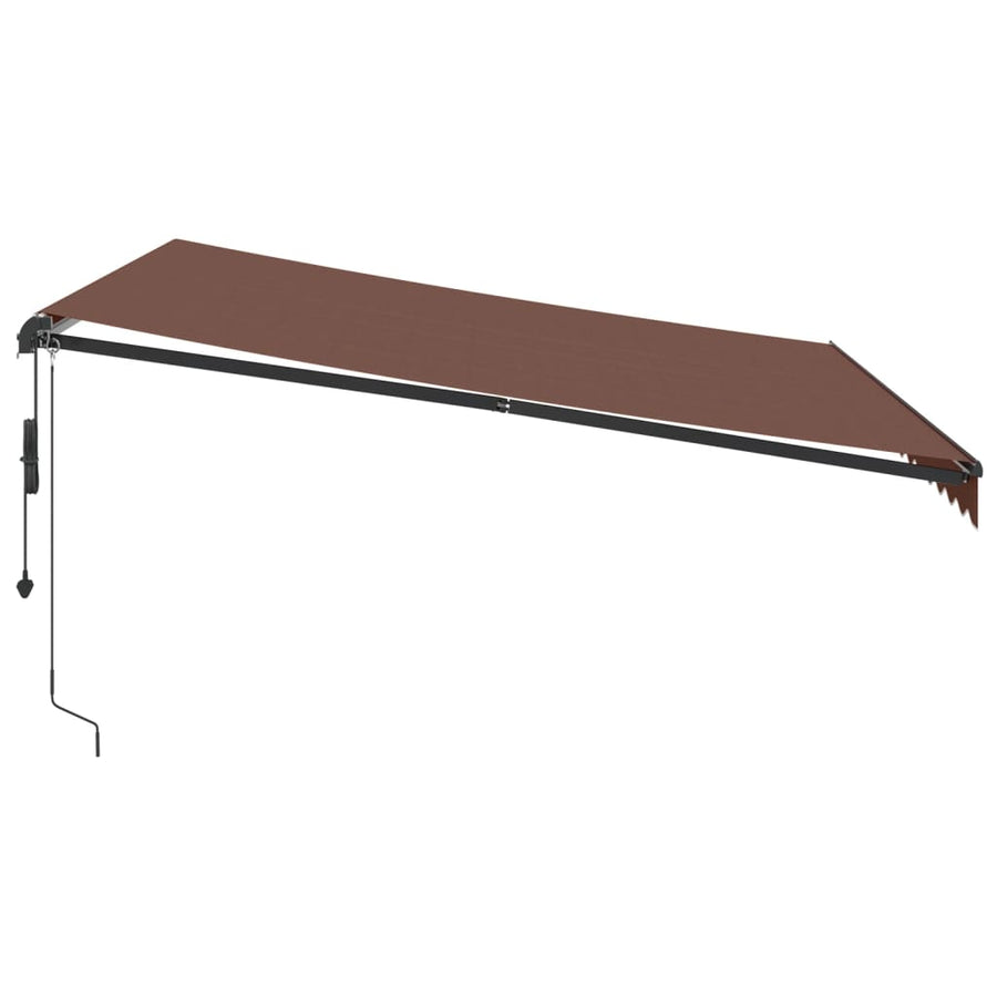 Luifel automatisch uittrekbaar met LED's 400x350 cm bruin