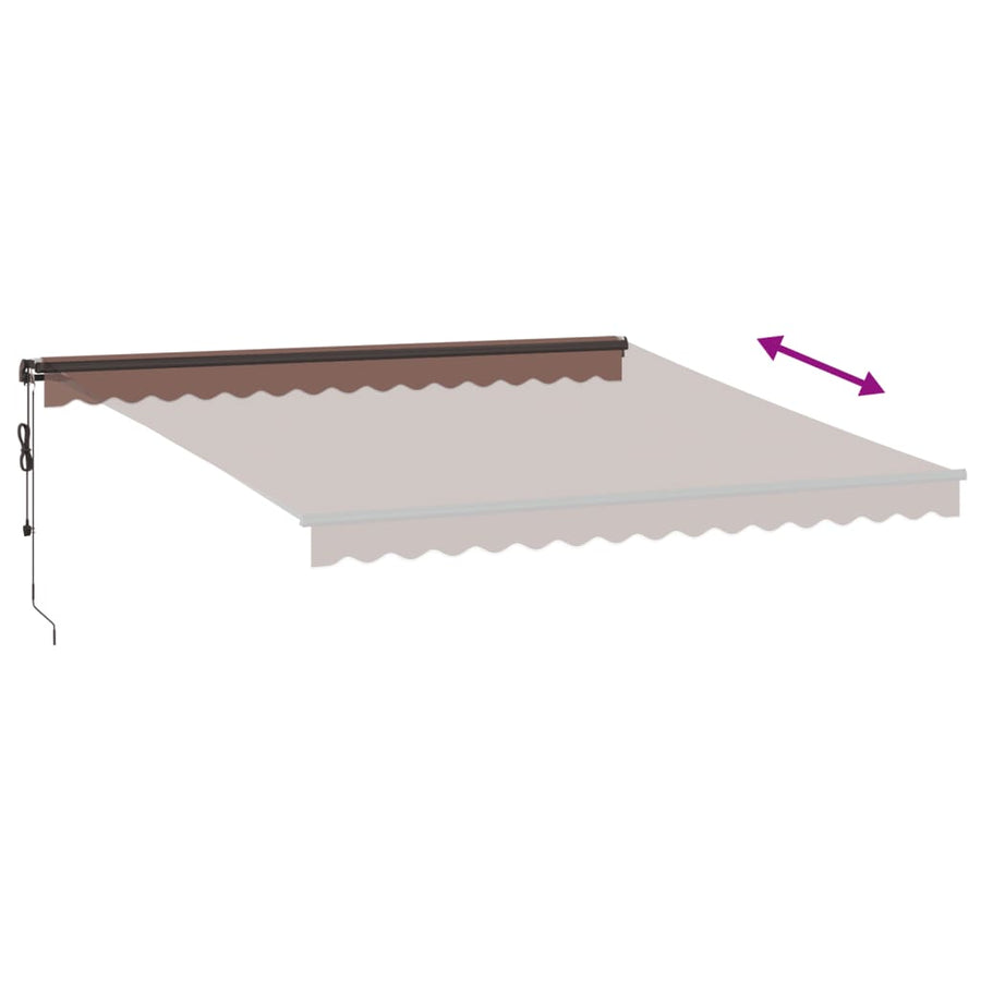 Luifel automatisch uittrekbaar met LED's 400x350 cm bruin
