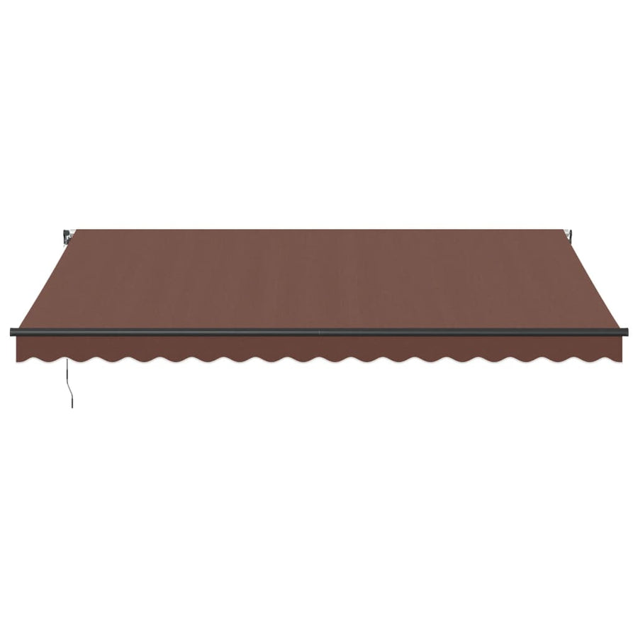 Luifel handmatig uittrekbaar met LED's 450x350 cm bruin