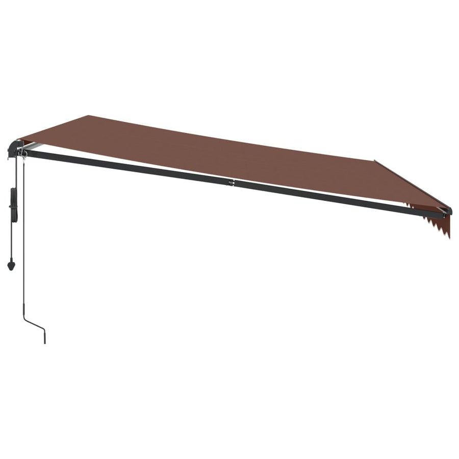 Luifel automatisch uittrekbaar met LED's 450x350 cm bruin