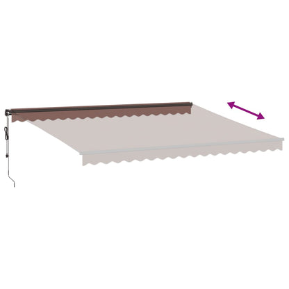Luifel automatisch uittrekbaar met LED's 450x350 cm bruin