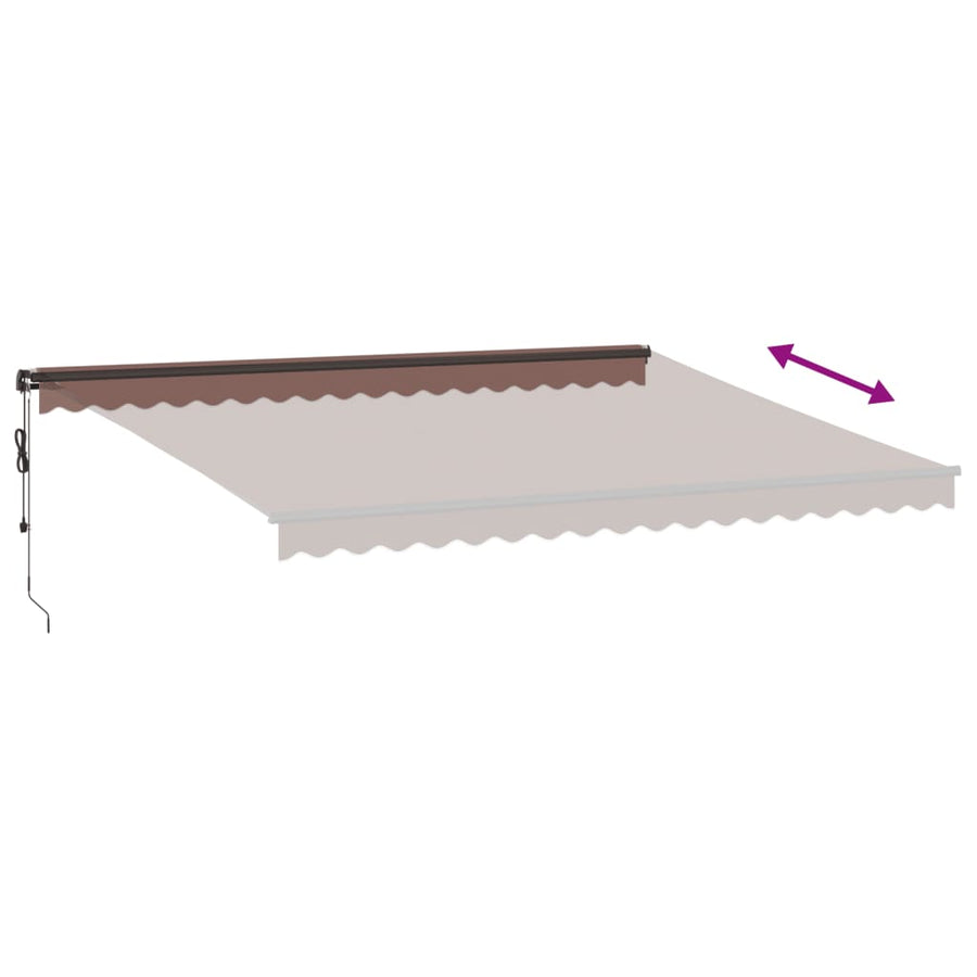 Luifel automatisch uittrekbaar met LED's 450x350 cm bruin