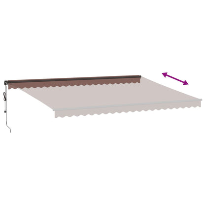 Luifel automatisch uittrekbaar met LED's 500x350 cm bruin