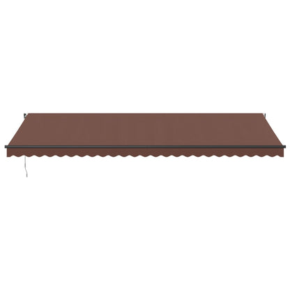 Luifel Handmatig Uittrekbaar Met Led's Bruin 600 x 350 cm
