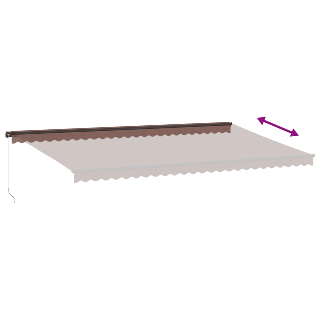 Luifel Handmatig Uittrekbaar Met Led's Bruin 600 x 350 cm
