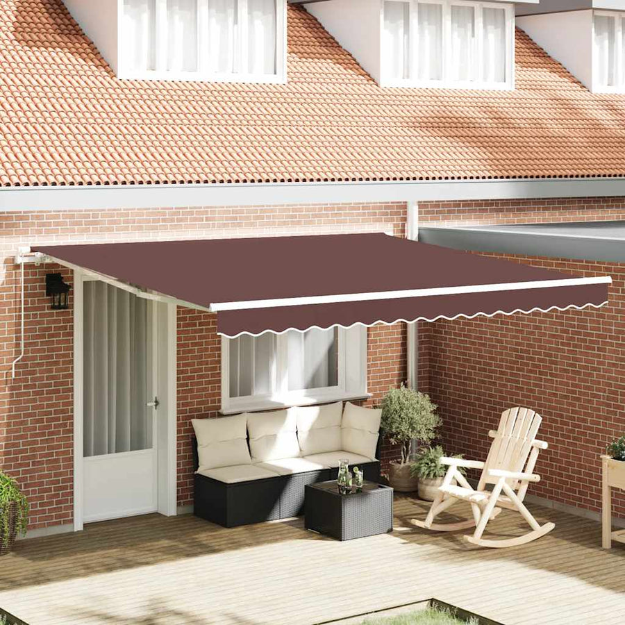 Luifel Handmatig Uittrekbaar 400X300 Cm Bruin