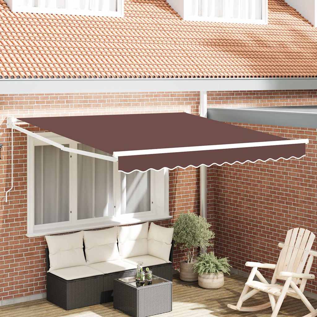 Luifel Handmatig Uittrekbaar 300X250 Cm Bruin