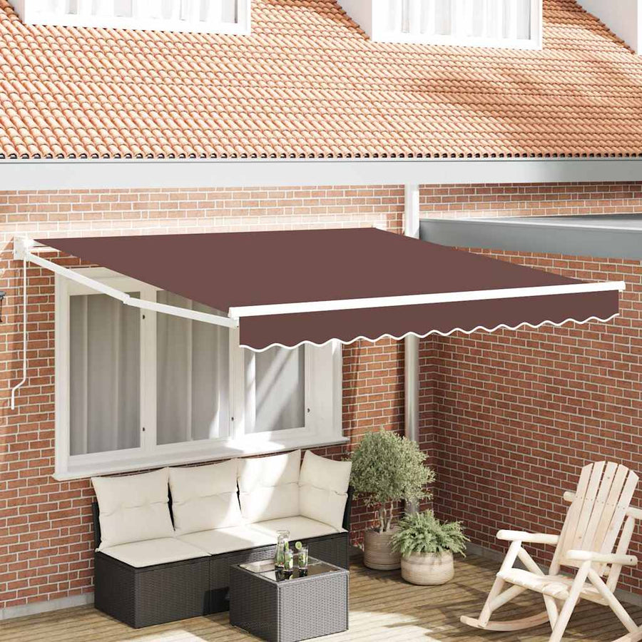 Luifel Handmatig Uittrekbaar 300X250 Cm Bruin