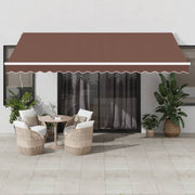 Luifel 450x300 cm bruin handmatig uittrekbaar