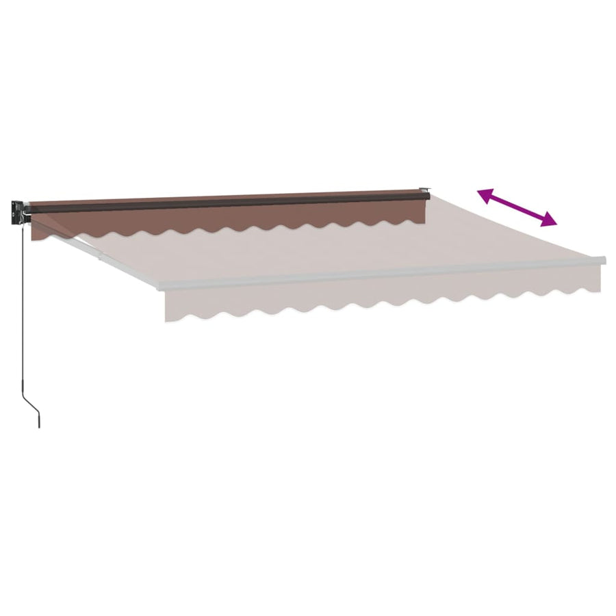 Luifel handmatig uittrekbaar 350x250 cm bruin