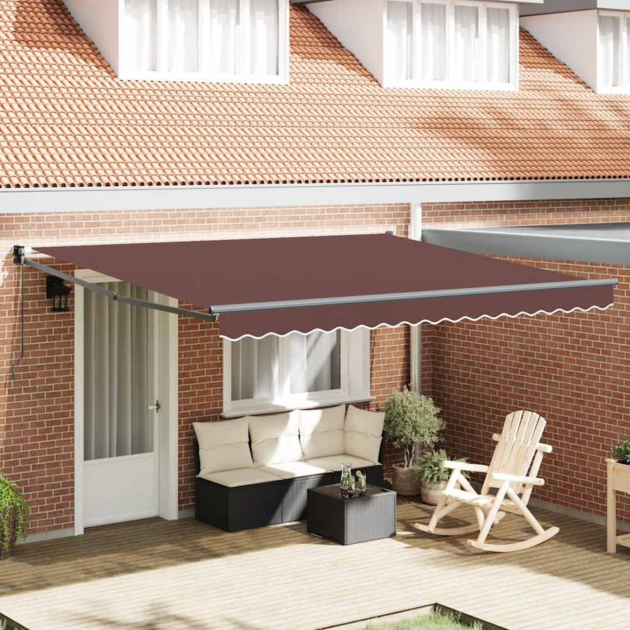 Luifel handmatig uittrekbaar 400x300 cm bruin